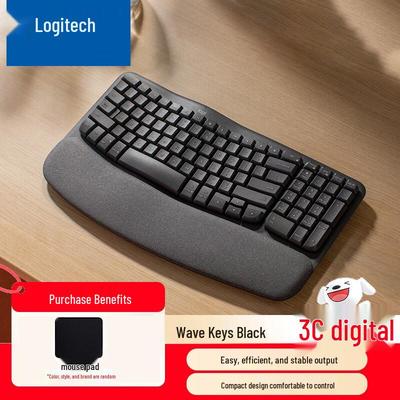 Logitech Wave Keys Ergonomische kabellose Bluetooth-Tastatur