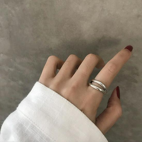 Women's Adjustable S925 Sterling Silver Retro Minimalist Open Ring