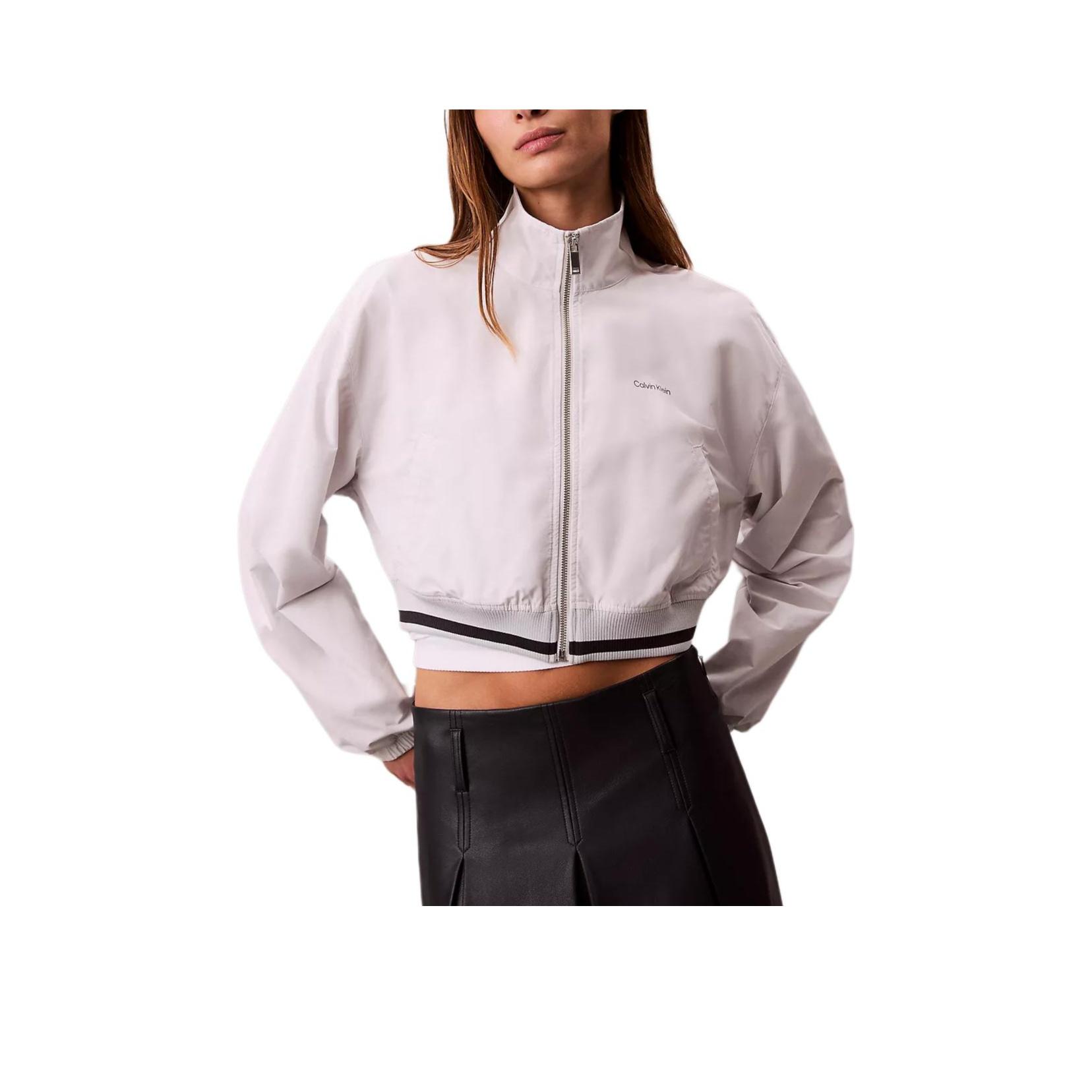 

Calvin Klein Удобная короткая повседневная свободная куртка с воротником-стойкой и длинными рукавами, женские куртки 44D509G-5GE XS