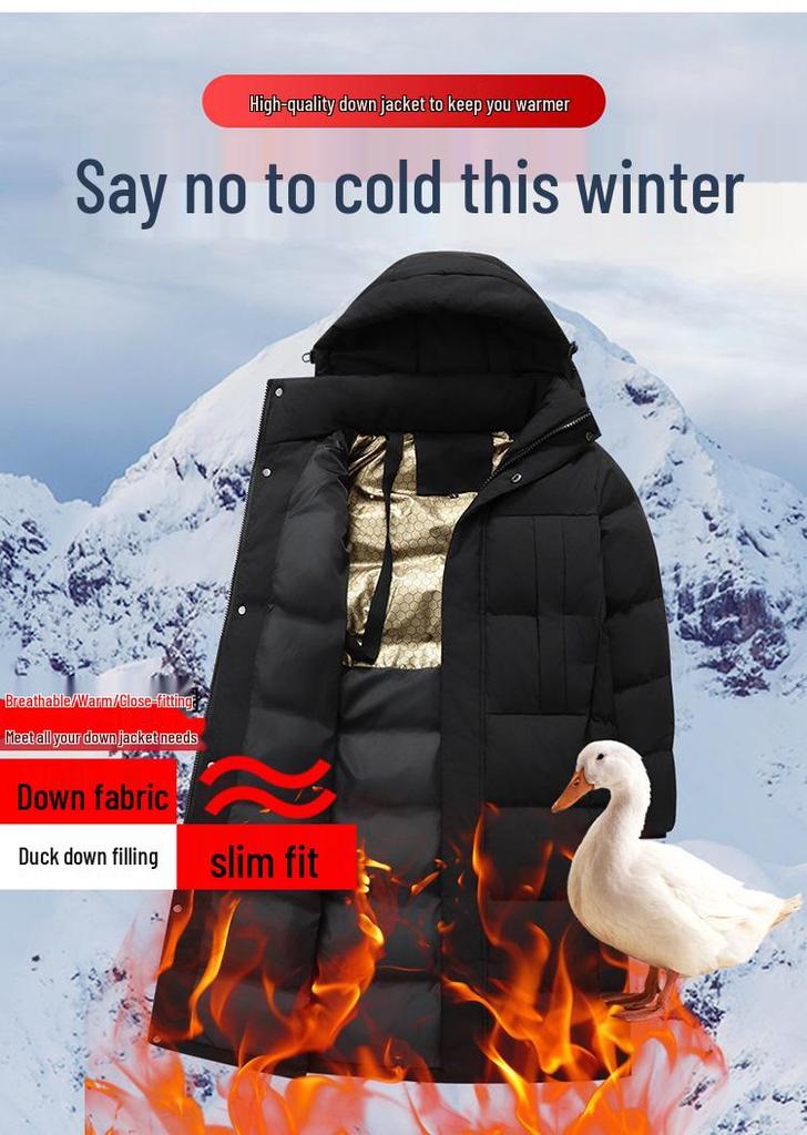 Unisex Mid-Length Down Jacket for All Ages - Ideal for Winter Sports & Activities