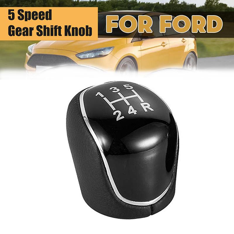 Pommeau de levier de vitesse manuel 5/6 vitesses pour voiture, poignée de levier de vitesse en cuir, remplacement pour Ford Focus Mk2 Mk3 Mondeo Mk4 S-Max C-Max Kuga Transit
