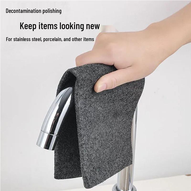Double-Sided Fleece Glass Cleaning Cloth - Lint-Free, Streak-Free, Thickened Wiping Cloth for Household Use