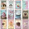 Cake Metal Sign Plaque Metal Vintage Food Tin Sign Wall Decor for Kitchen Cafe Diner Bar Cupcake Metal Signs