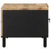  Coffee Table, Black, 80x50x40 Cm, Solid Rough Mango Wood