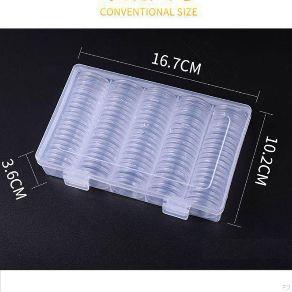 100x Kunststoff-Aufbewahrungsboxen Behälter Vitrine 27mm