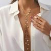 IngeSight.Z 2026 Trendy Round Long Tassels Pendant Necklace Women Vintage Gold Color Clavicle Neck Elegant Jewelry Accessories