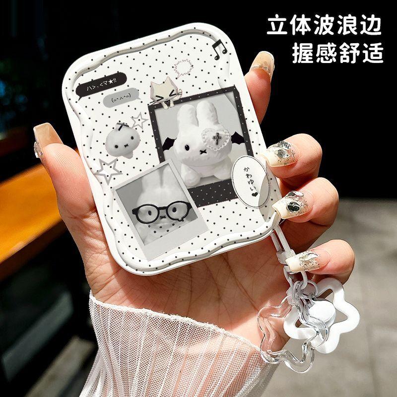 Cute Cartoon Foldable Mirror Comb Combo Portable Travel Beauty Accessory Compact Daily Tool Lovely Practical Student Gift Makeup