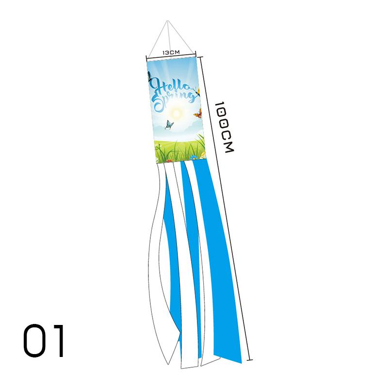 

3.3FT Весенний флаг-труба Ветроуказатель Уличный декоративный баннер для сада Подвесной флаг-труба для вечеринки