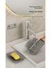 Punch-Free Wall-Mounted Soap Rack, Space-Saving Aluminum with Dual Drain Design
