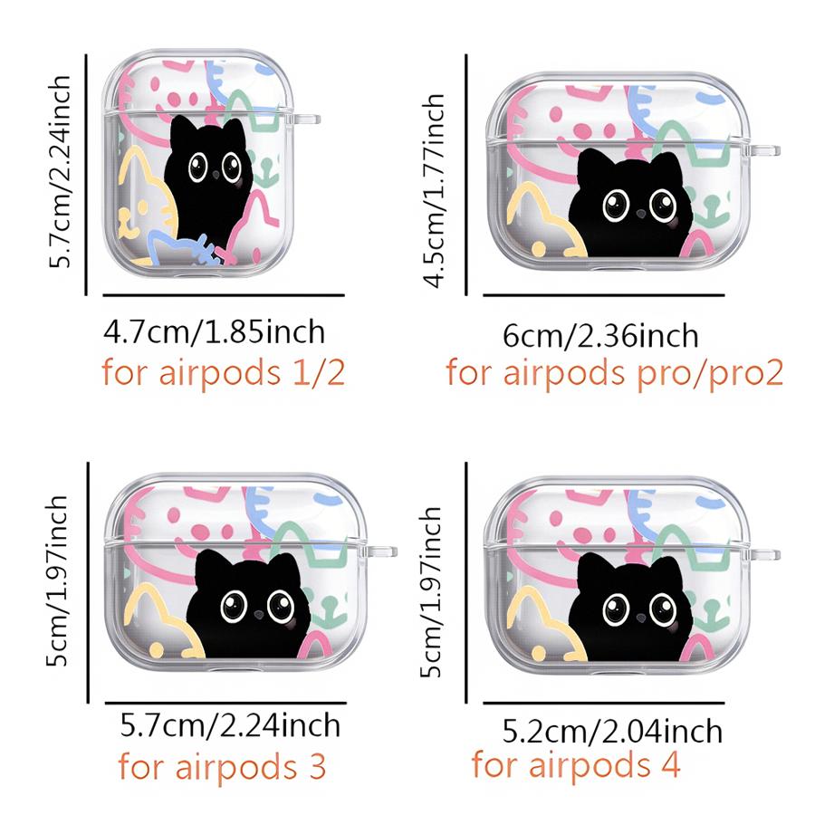 Cartoon Cute Cat Clear Earphone Cases Cover Case For Airpods Pro2 Pro3 4 Pro 2 1 3