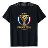 Spieltag Sport Slogan Kurzarm T-Shirt, 2026 Frankreich Fußballmeister Grafik T-Shirt zum Anfeuern der Französischen Nationalmannschaft T-Shirt