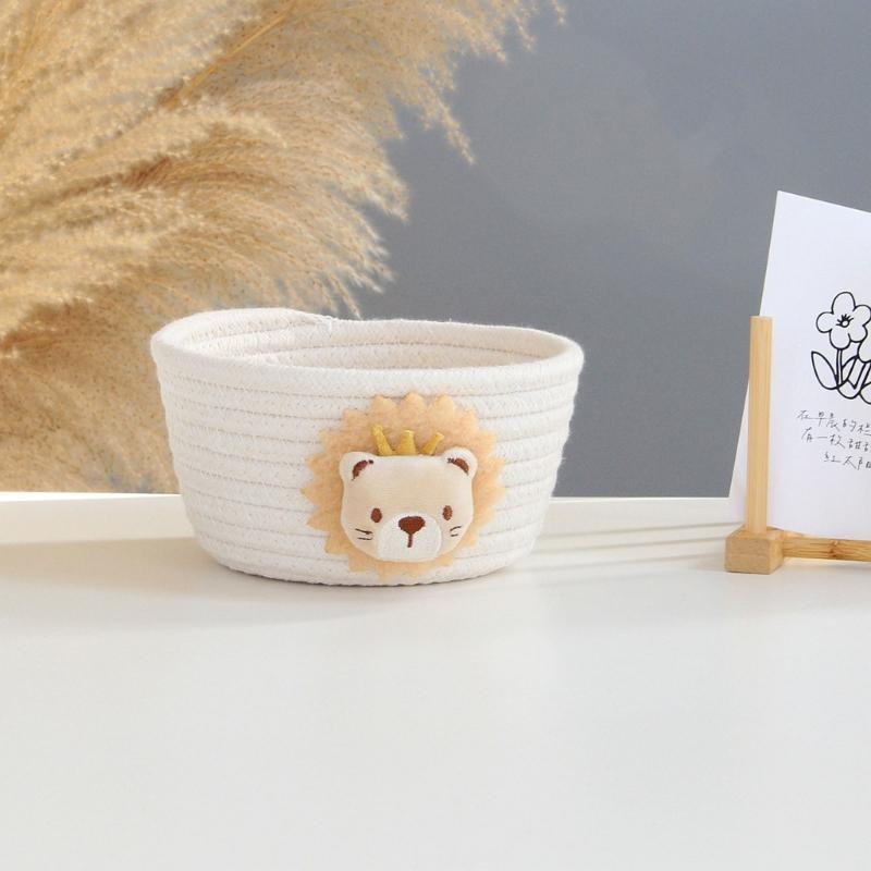 Small Woven Baskets for Organizing Rope Storage Basket Cute Cotton Basket Nursery Gift Dogs Toy Storage Bins for Toy
