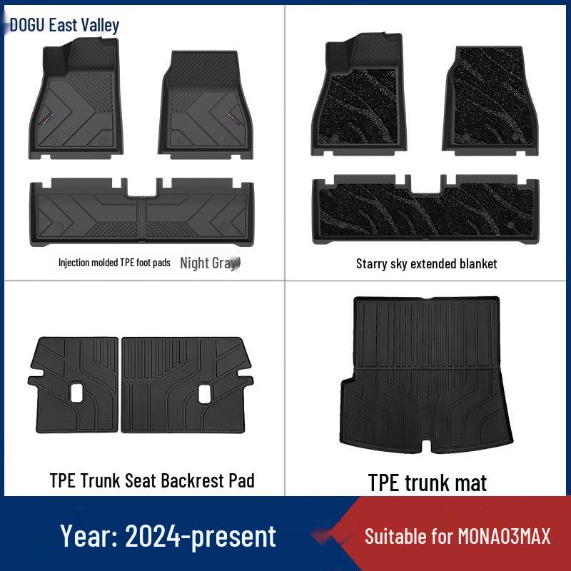 TPE Floor Mats for XPeng Mona 03 Max, dual-color injection, interior upgrade.