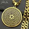Je Bible Stainless Steel Hexagram Pendant Necklace Women Men Gold Color 72 Names Of The God Moses Mezuzah Enamel Jewelry