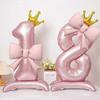 Crown Shape Standing Crown Balloons Pink Color 42 Inch Balloons  Wedding Venue Decoration