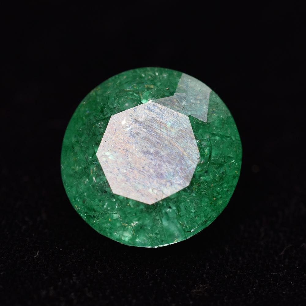 Natural Green Emerald Loose Gemstone Round Cut Colombian 29 Ct for Jewelry Making and Crafts
