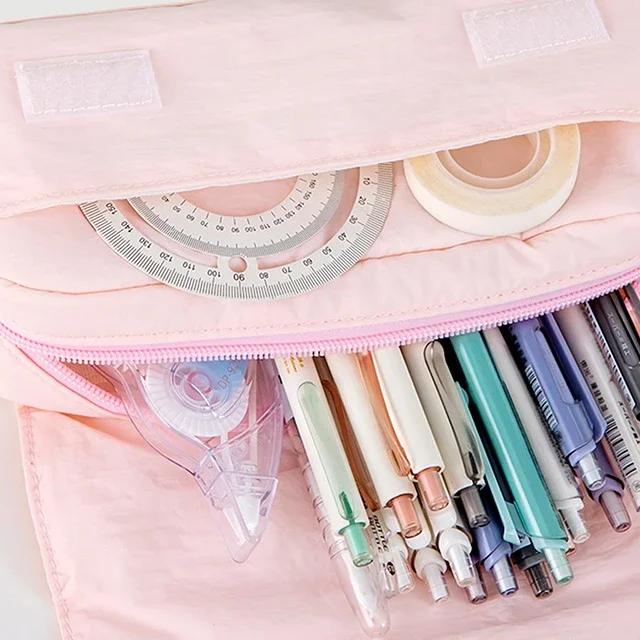 Simplicity Lace Korean Fashion Pecnil Case for Kids Solid Color Lace Ballet Bow Stationery Storage Bag Portable Cute Pencil Bag