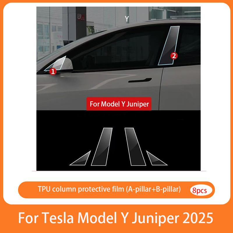 For Tesla Model Y Juniper 2025 TPU Blackened Headlight Taillight Foglight Protective Film Modification Black Color Changing Film