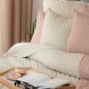NULES Decorative bedspread - subtle beige with embossed pattern - 170x210cm