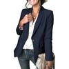 Women's Fashion Casual Solid Color Lapel Long Sleeve Slim Fit Button Small Jacket