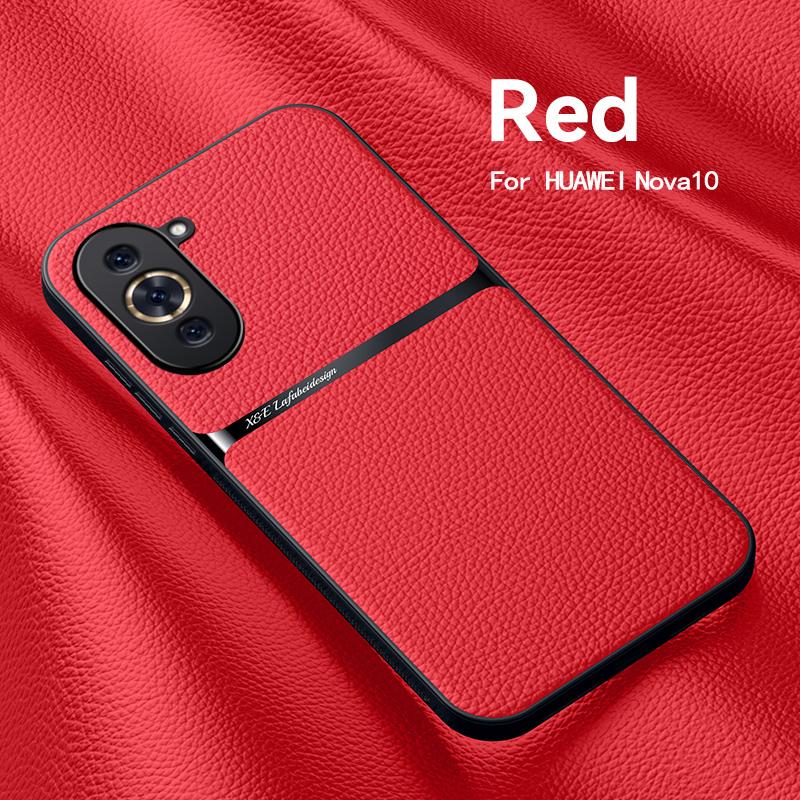 For Huawei Nova 10 Case Luxury Leather Texture Magnetic Back Cover for Hauwei Nova 10 Pro 10pro Nova10pro Soft Phone Cases