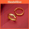 Plated Dazzling Gold Open Adjustable Ring For Couples Geometric And Elegant Design For Fashion Lovers