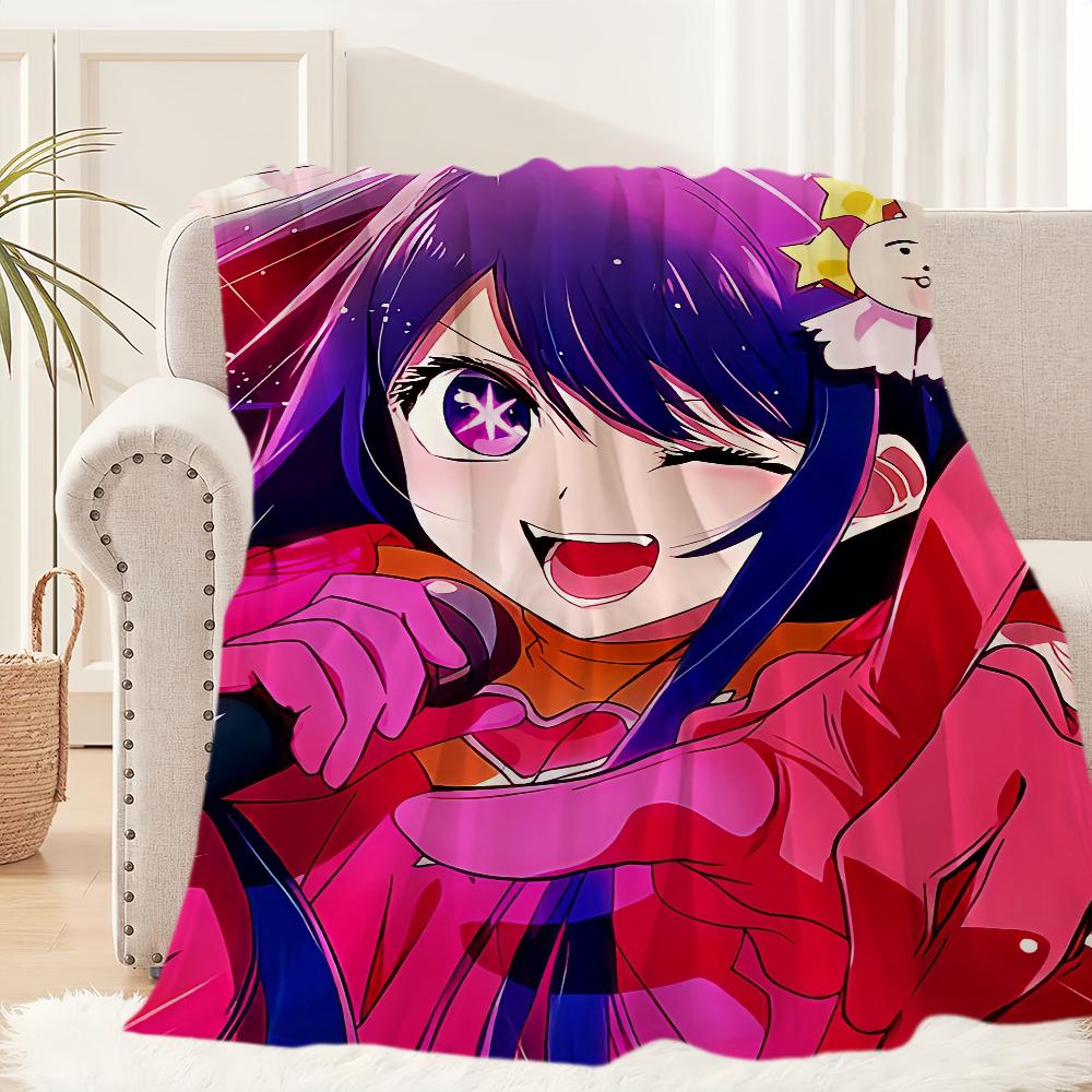Anime Pink O-Oshi No Ko Blanket Plush Nap Sofa Rug for Living Room Warm Office Bedroom Birthday Home Travel Kid Gifts