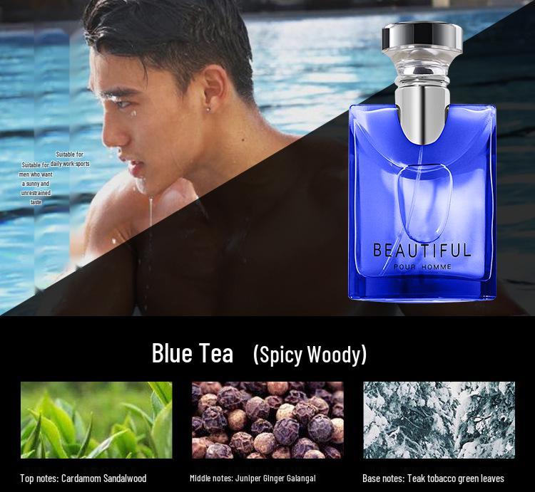 Little City Yika Darjeeling Tea Men's Perfume - 100ml Azure Gentleman Cologne, Long-lasting Light Fragrance