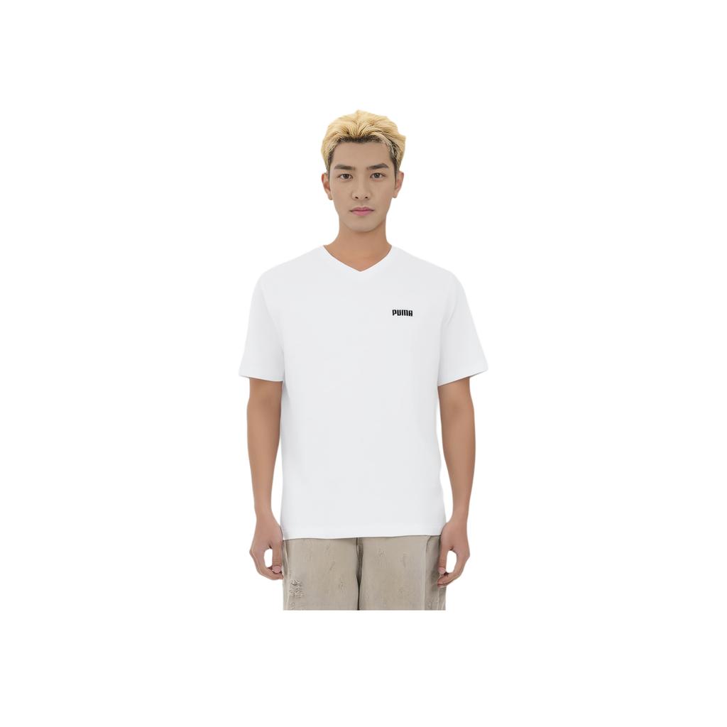 Puma Ess Small Logo Comfortable V-Neck Fashion Pullover Short Sleeve T-Shirt Men Tops 692999-02