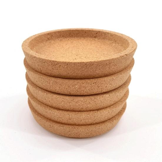 Coaster, Strong Heat Insulation Cork Coaster, Anti-Slip Performance Round Cork Coaster with Three-Dimensional Rim Design