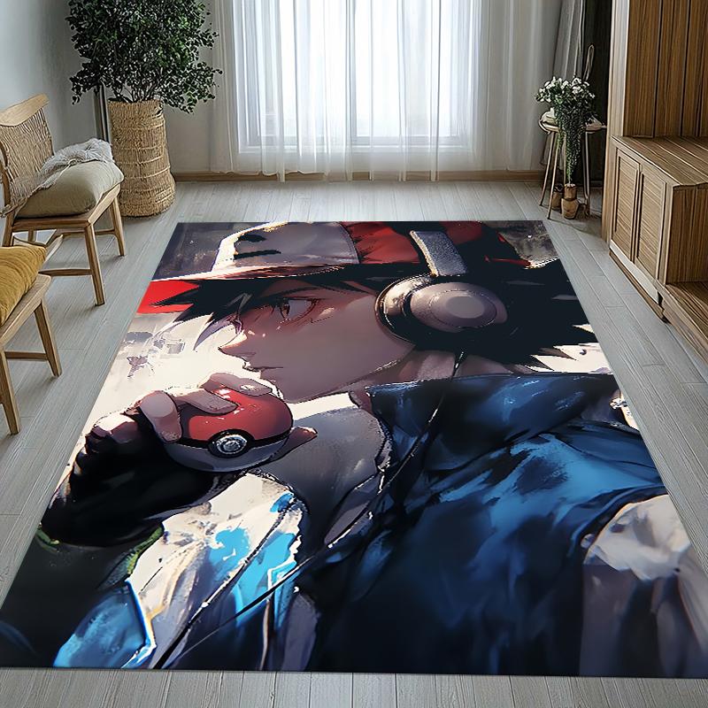 6 Style Pikachu Pokemon Living Room Non-Slip Area Rug Soft Carpet for Bedroom Kids Playroom Sofa,Home Decor Doormat Gift