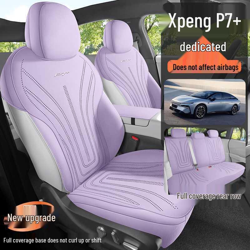 XPeng P7+ Breathable Suede Car Seat Cushions, Semi-Enclosed, All-Season