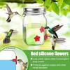 Garden Hummingbird Feeder Small Top Fill Mason Jar With Flower Ports Mason Jar Bird Dish Feeder Garden Decoration For Window And