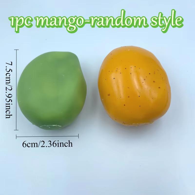 Nieuwe Handgemaakte Knapperige Mango Squishy Stressbal Knapperig Knijp Fidget Speelgoed Ronde Blokken ASMR Sensorische Decompressie voor Volwassenen