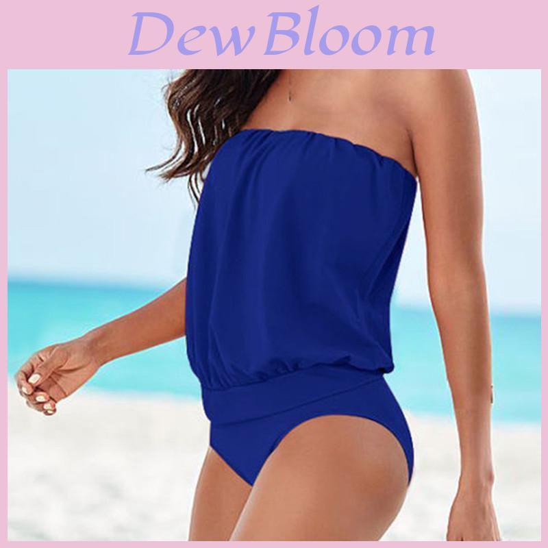 Stilvolle Damen Strandbekleidung Trägerloser Bandage Bodysuit Einteiliger Badeanzug in leuchtenden Farben