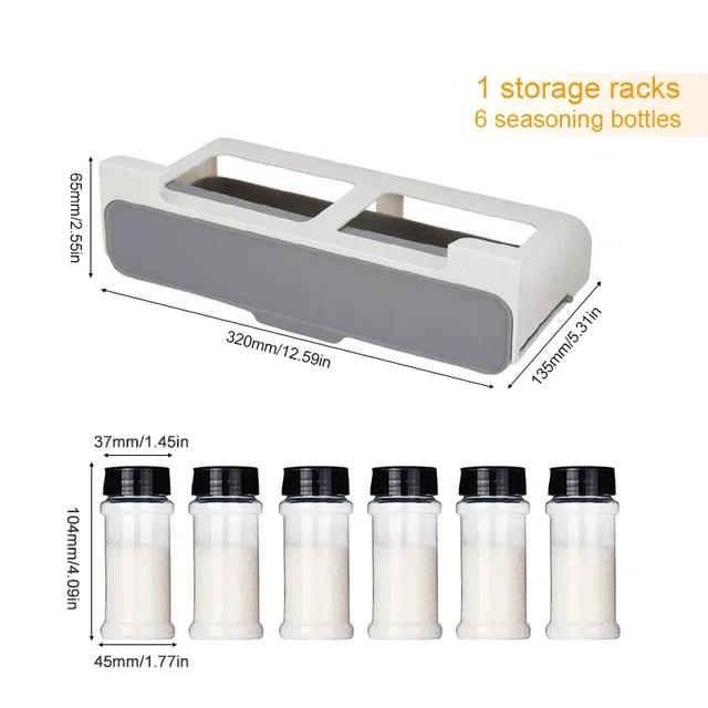 

Self-adhesive Kitchen Spice Rack Seasoning Bottle Storage Organizer Under Desk Drawer Hidden Rack Kitchen Supplies Storage Tools