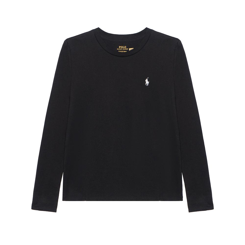 

Polo Ralph Lauren SS22 Solid Logo Crew Neck Long Sleeve T Shirt Women Tops Black WMPOKNINCU20102-001 M