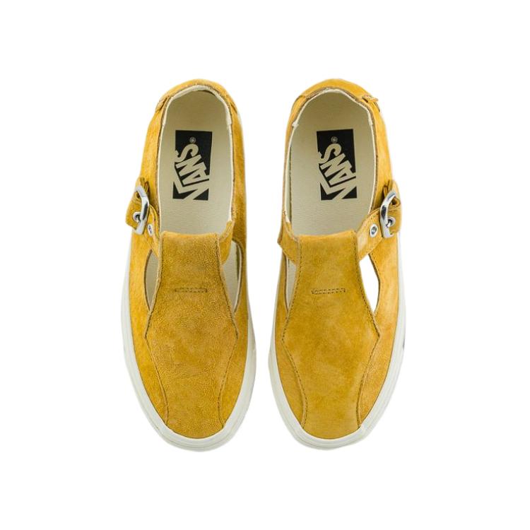 Vans LX Mary Jane 93 Trendy Comfortable Fashion Simple Flat Mary Jane Shoes Mid Heel Unisex Shoes Gold VN000D8ZBL2