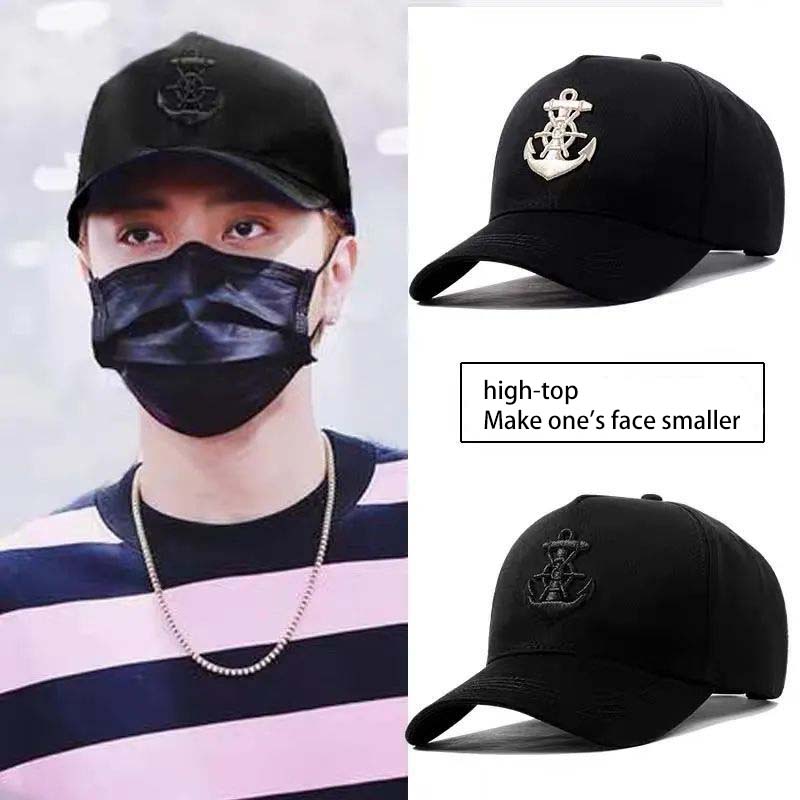 New High Quality Baseball Caps For Men 5 Panel Solid 100% Cotton Anchor Embroidered Sun Visor Snapback Hip Hop Dad Trucker Hats