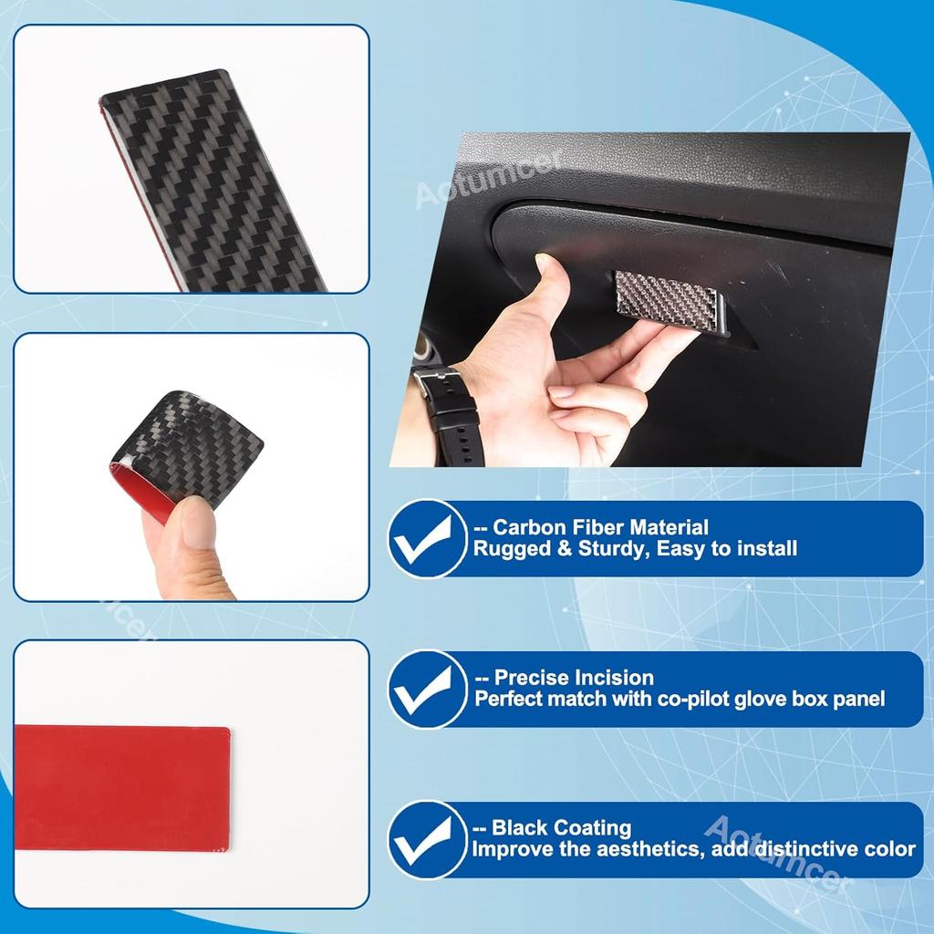 Soft Carbon Fiber Auto Co-Pilot Glove Box Organizer Panel Trim Cover Compatible with Infiniti ESQ Nissan Juke 2011-2019 Car Inner Storage Glove Box