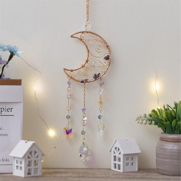 Moon Love Heart Charm Dreamcatcher Garden Window Decorations Crystal Pendant