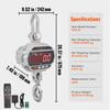 SucceBuy 3000/5000 kg Digital Crane Scale Industrial Heavy Duty Hanging Scale with Remote Control LED Screen for Construction