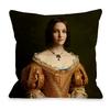 European Royal Court Lady Young Woman Portrait Painting Sofa Throw Pillowcase Rose Flower Home Decoration Art Cushion Cover