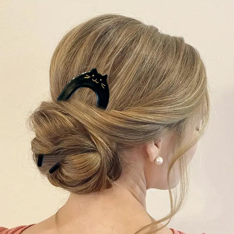 1PC Cat Pattern Convenient Hair Styling Products Head Accessory Hairpin Cute Hair Accessories Clothing Accessories Multi-Color