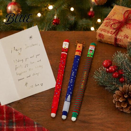 Klassenzimmer-Feiertagsparty-Mitgebsel Weihnachten Radierbare Stifte Rentier/Kinder-Muster Gedruckt Glatt Thematische Schreibwaren Kunststoff-Kugelschreiber für
