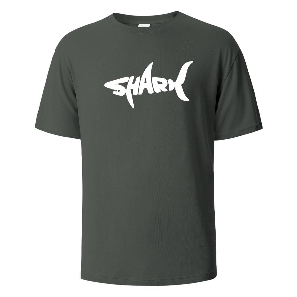 Cotton Shark Print T-Shirt 100% Cotton Summer Tees For Men Women Oversize Casual Tops