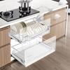 Stainless Steel Pull Out Cabinet Basket Organizer for Dish Bowl Pan Household(800mm)