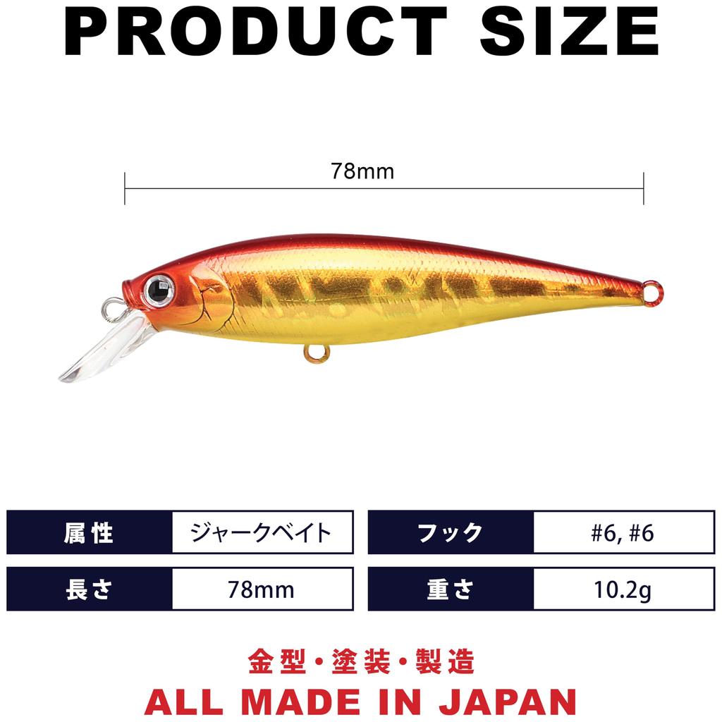 Lucky Craft Befreeze 78S Sinking Fishing Lure Sterling (0933 Gold)