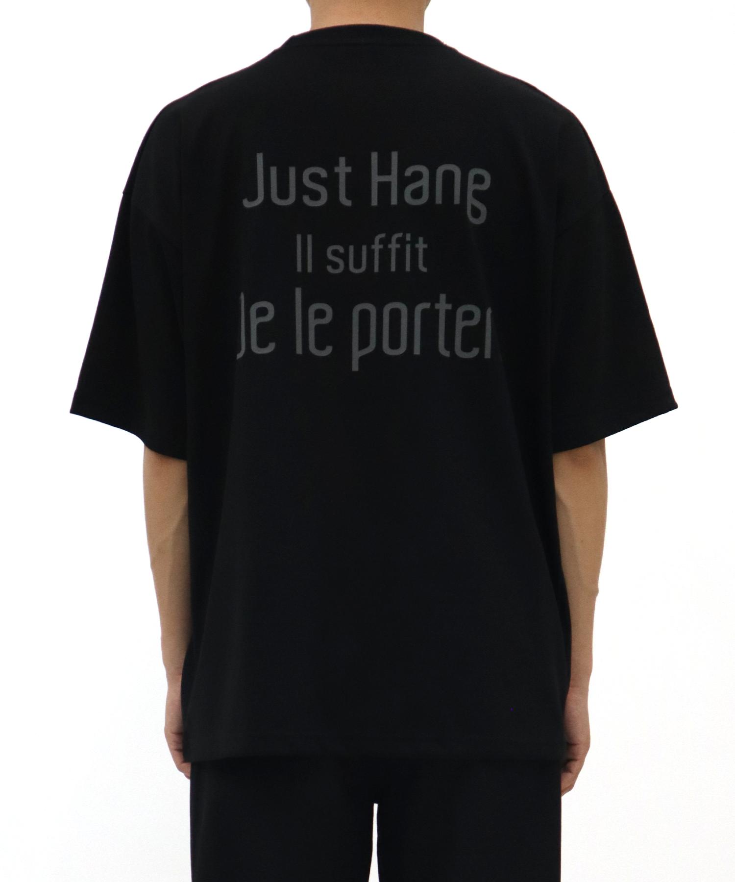 Just Haeng S2.Lm 002 Gray Logo Oversized Short Sleeve T-Shirt (Black) F