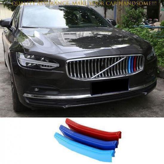 For Volvo S90 2017-2024 Three Color Front Center Mesh Grille Grill Strip Trim